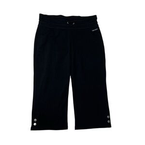 Danskin Black Capri Sweatpants with Button Hem